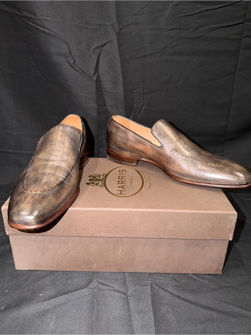 Men’s Italian Leather Slip-On Loafers in Brown